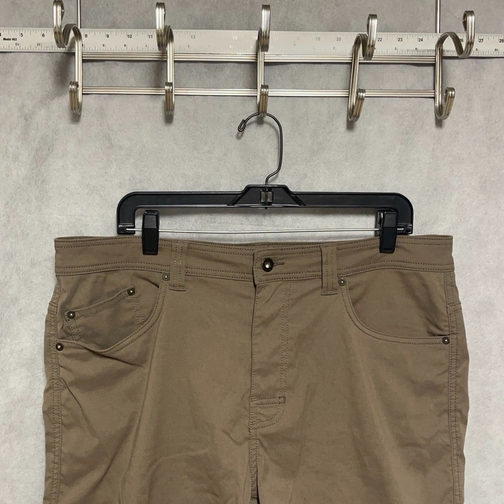 Prana Shorts Men 36 Brown Brion 11" Nylon Softshell Outdoor Performance Fishing